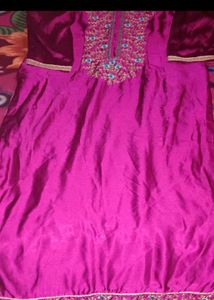 Elegant Pink Embroidered Kurti Salwar Suit