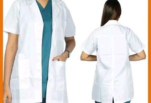 White Short Sleeve Lab Coat