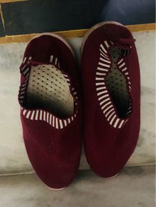 Comfortable Maroon Slip-On Shoes