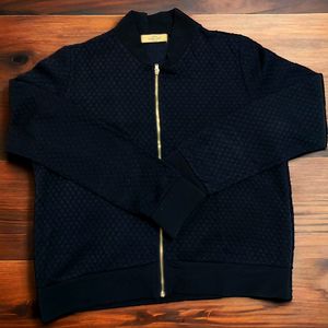 Navy Blue Jacket with golden chain