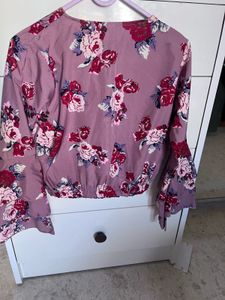 Pink Floral Crop Top