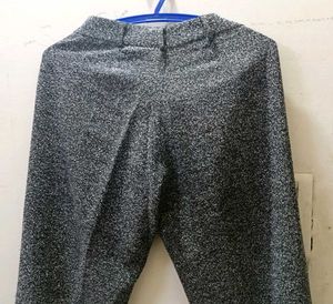Greyish black white dots High waist Trousers Pant