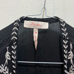 Embroidered Black Kimono Shrug