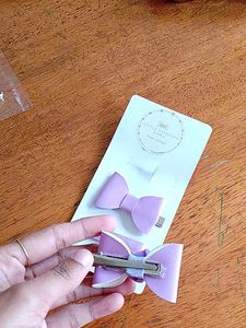 Cute Lavender Bow Hair Clips