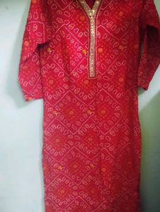 Red Printed Kurta