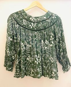 Floral Green Top (Pure Cotton fabric)