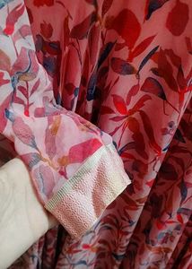 Saree Stitched Gown With Belt