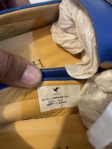 Drish Blue Leather Loafers