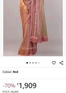 Elegant Party Wear Pink Sparkling Sequin Saree