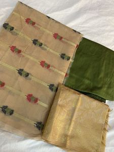 Mehendi Banarasi Dress Material.