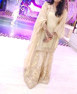 Sarara Suit With Frill Dupatta