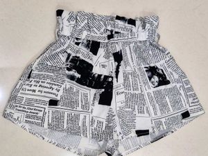 Newspaper Print Shorts