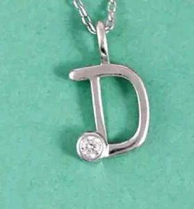 925 Real Silver &#34;D&#34; Alphabet Pendant