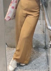 Tan Wide Leg Trousers