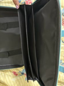 Powder Blue Laptop Bag With Detachable Sling