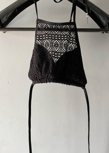 Black Backless Beach Top🏖️🩱👙