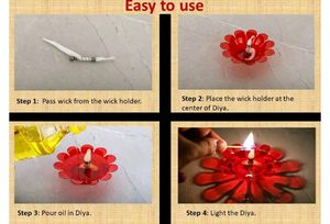 Colorful 3D Reflection Diya (Set Of 12)