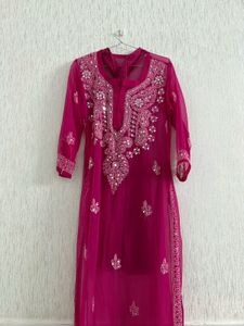 Elegant Pink Chikankari Kurta