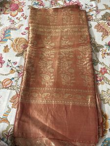 Banarasi Coral Shimmery Saree