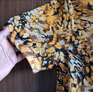 Imported Tiger Printed Top With Full Button Open