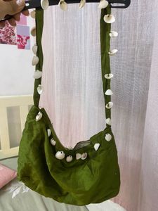 Shell Embellished Hobo Handmade Bag