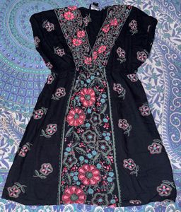 Black Deep Neck Dress