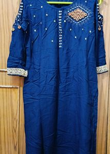 Blue  Kurti With Cutting Sleeves ✨