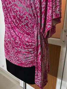 STYLISH Draped Pink Patterned Top