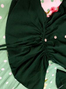 Green Flared Sleeve Top