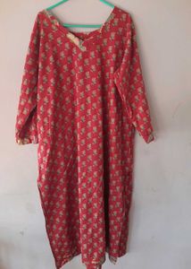 Red Floral Kurta Set without pant (40-42)bust