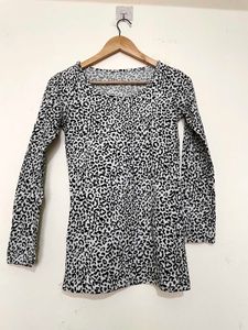 Leopard Print Long Sleeves Top A