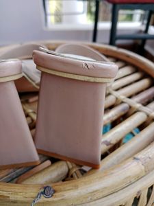 Beige Square Toe Heels