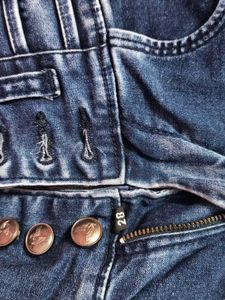 Dark Blue High Waist Denim Jeans