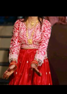 Red Embroidered Lehenga Choli
