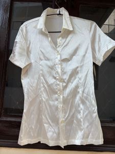 White Collared Button-Up Shirt