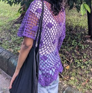 deep purple crochet overlay top 💜