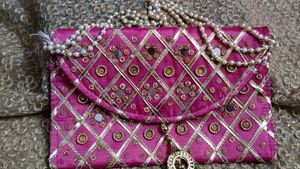 Pink Embellished Clutch