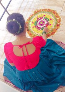 Pink Blouse Pattupavada Its Free