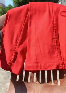 Women Red Color Pant