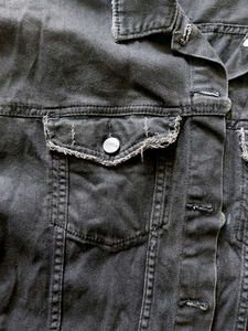 Vintage Washed Black Denim Jacket