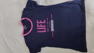 Navy & Pink Graphic Tee