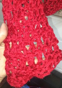 Red Crochet Knit Top