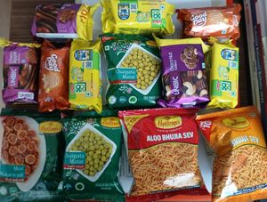 A Mix Of Biscuit &amp; Namkeen Packets