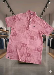 Pink Patterned Polo Shirt
