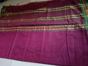 Pure Cotton Maroon Saree 😍