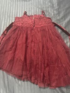 Maroon Party Dress For Kids