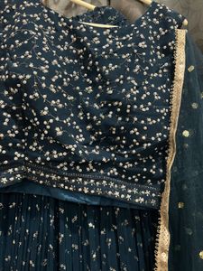 navy blue elegant lehenga