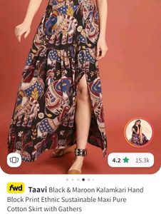 Taavi Kalamkari Print Ethnic Skirt