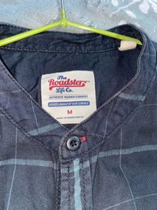 Roadster Black Shirt With Green Stripes