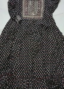 Black Floral Print frock